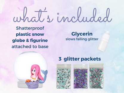 Mermaid Sitting on Rock Snow Globe Kit