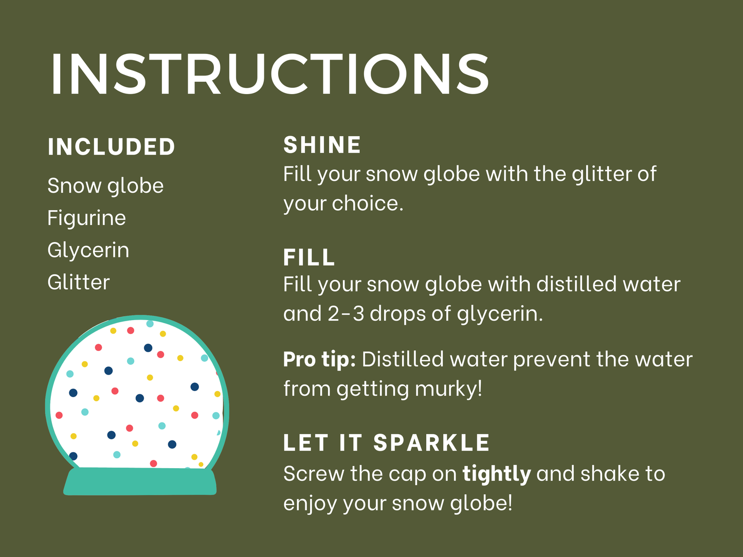 Snowy Owl Woodland Shatterproof Snow Globe Craft Kit