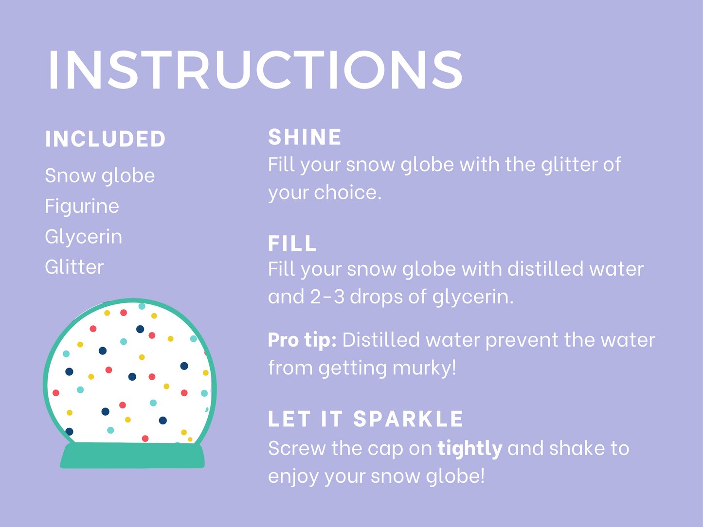 Pink Unicorn Snow Globe Craft Kit