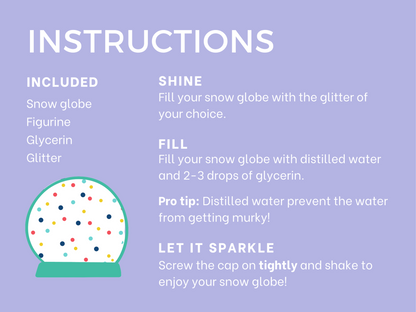 Pink Unicorn Snow Globe Craft Kit