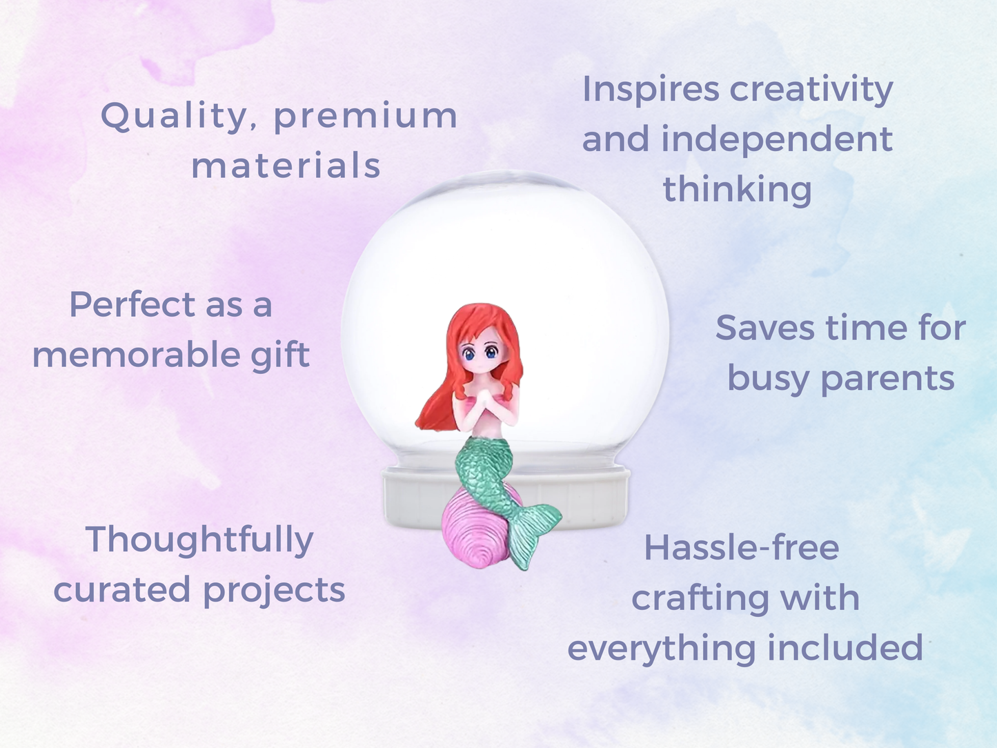 Mermaid Sitting On Pink Shell Snow Globe Kit