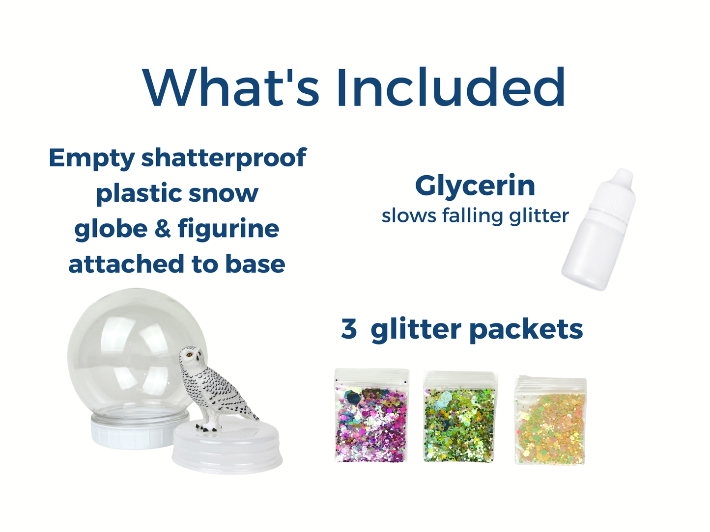 Snowy Owl Woodland Shatterproof Snow Globe Craft Kit