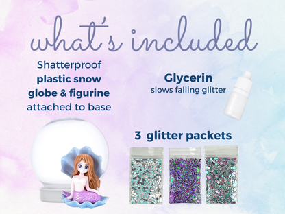 Mermaid Sitting in Shell Snow Globe Kit