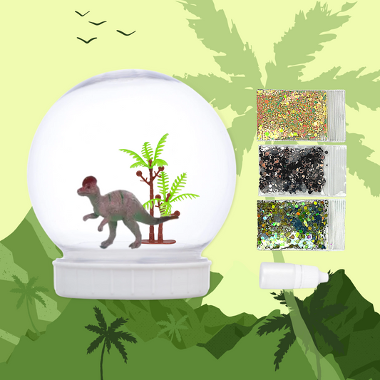 Shatterproof Dilophosaurus Dinosaur Snow Globe Craft Kit