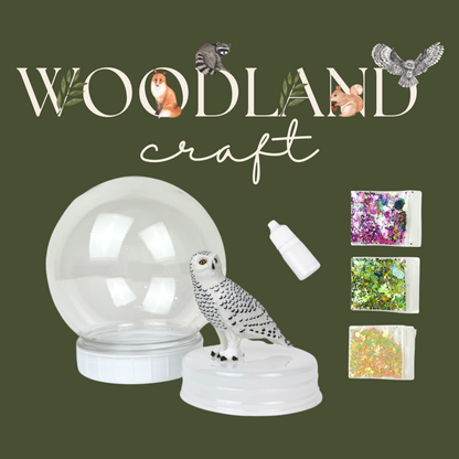 Snowy Owl Woodland Shatterproof Snow Globe Craft Kit