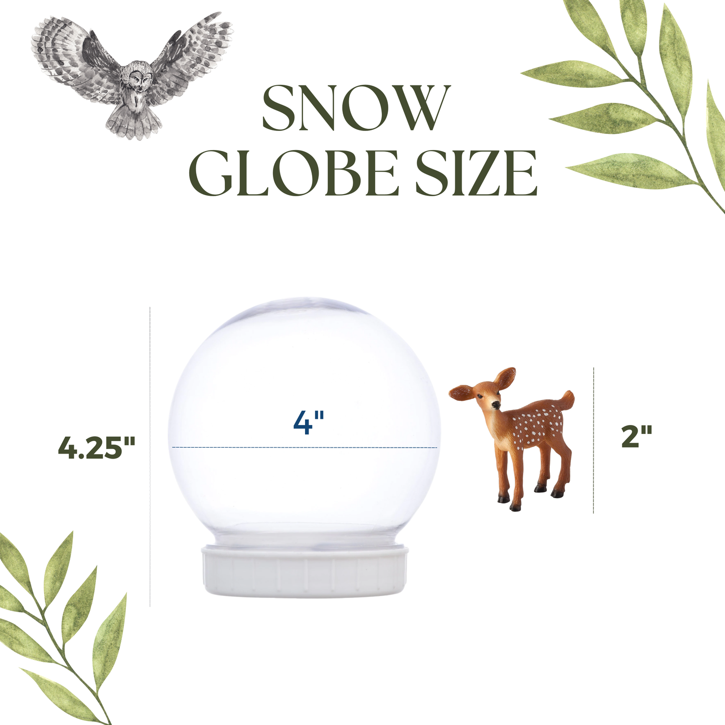 White Tailed Deer Fawn Shatterproof Snow Globe Kit