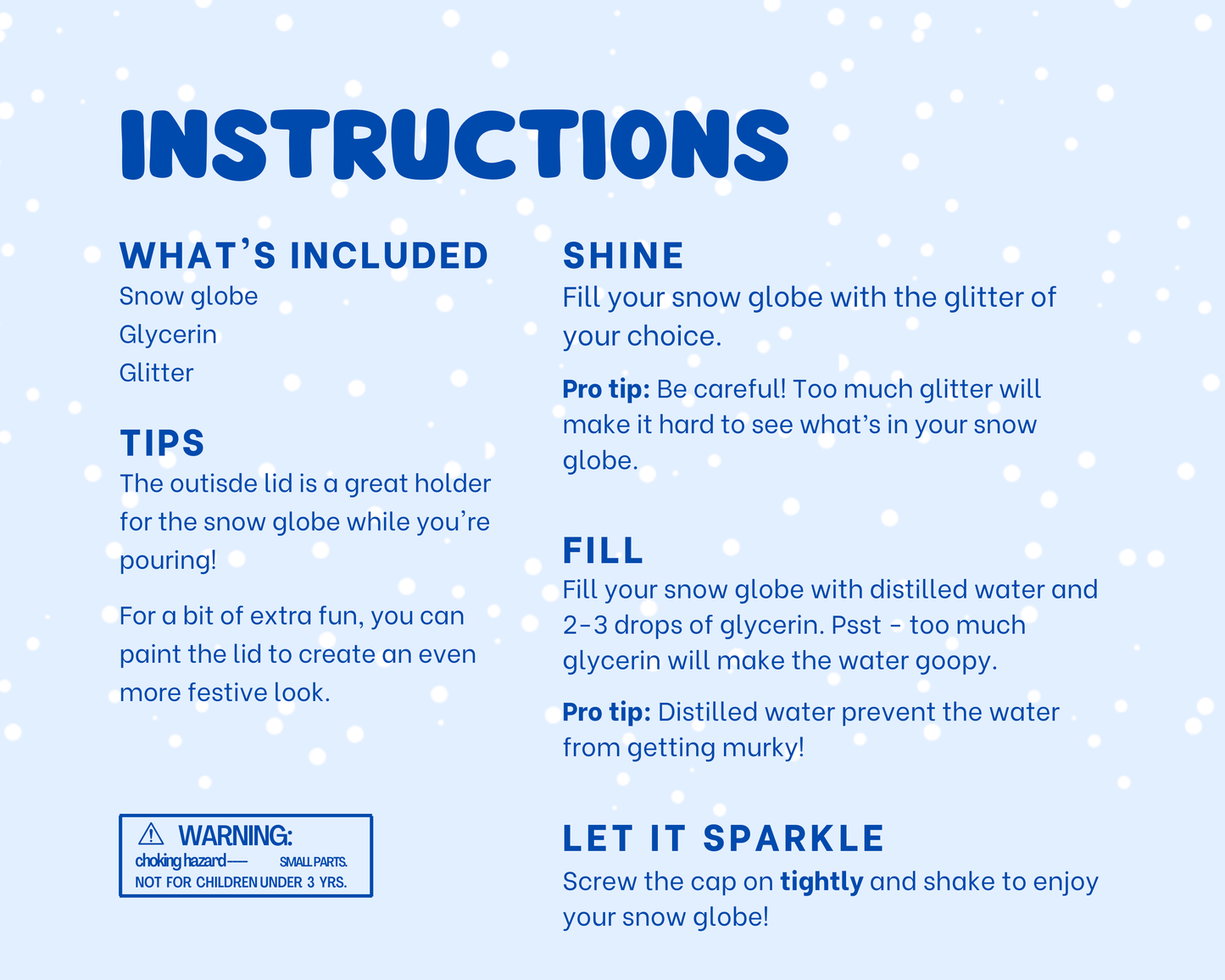 Winter Wonderland DIY Shatterproof Snow Globe Craft Kit