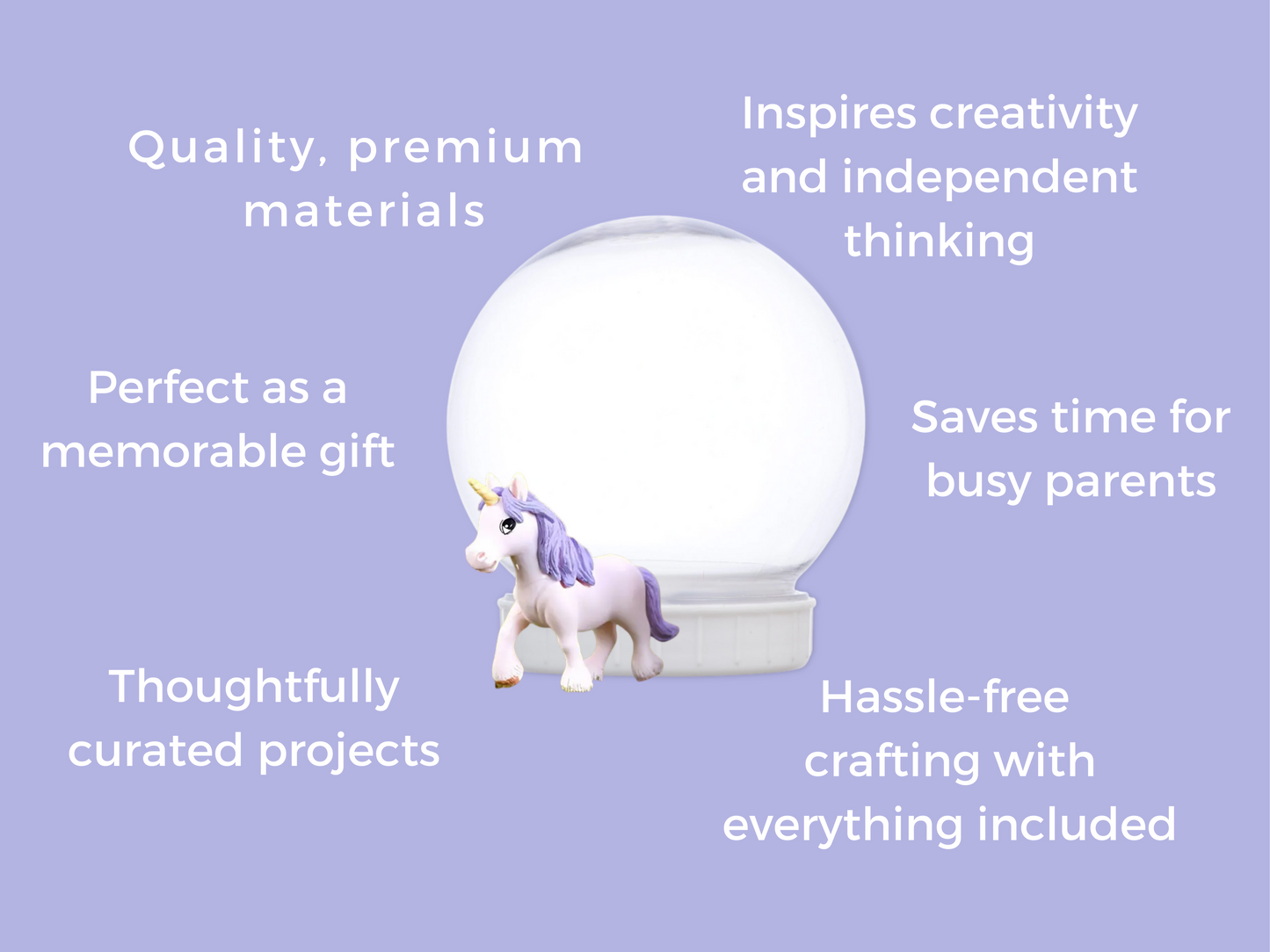 Purple Unicorn Snow Globe Craft Kit