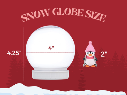 Penguin with Pink Hat Shatterproof Snow Globe Kit