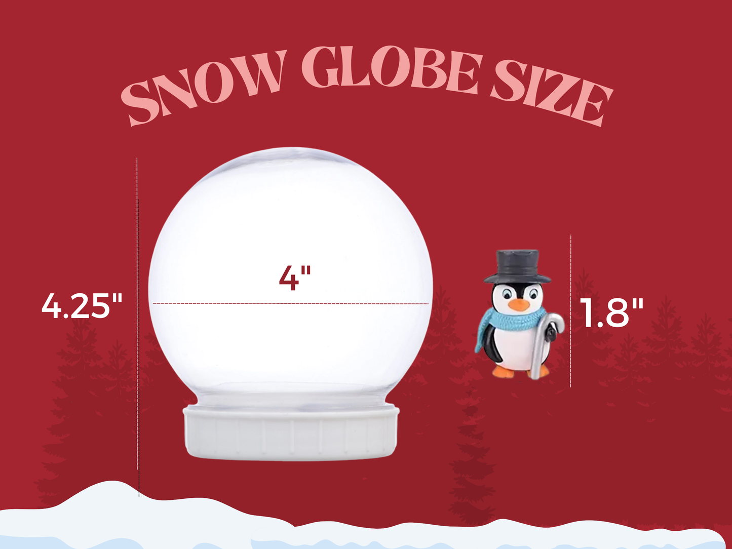 Penguin with Top Hat Shatterproof Snow Globe Kit