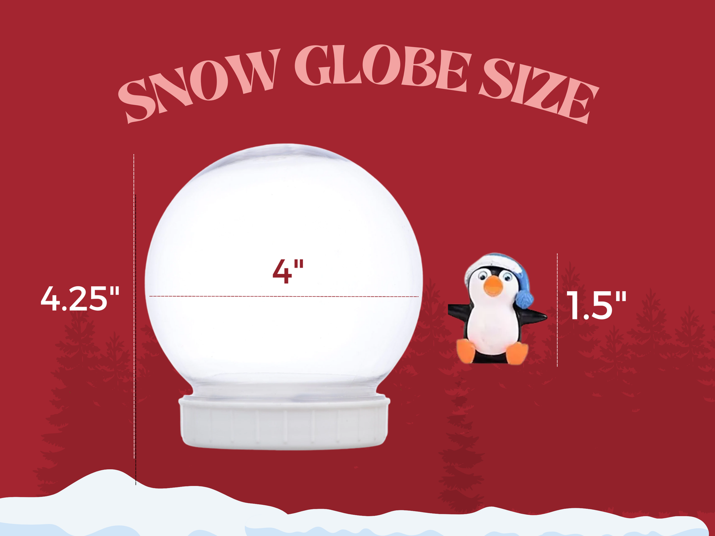 Penguin with Santa Hat Shatterproof Snow Globe Kit