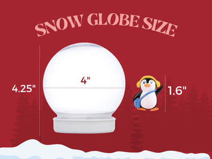 Penguin with Yellow Ear Muffs Shatterproof Snow Globe Kit