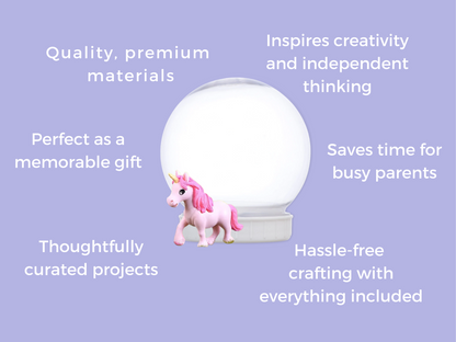 Pink Unicorn Snow Globe Craft Kit