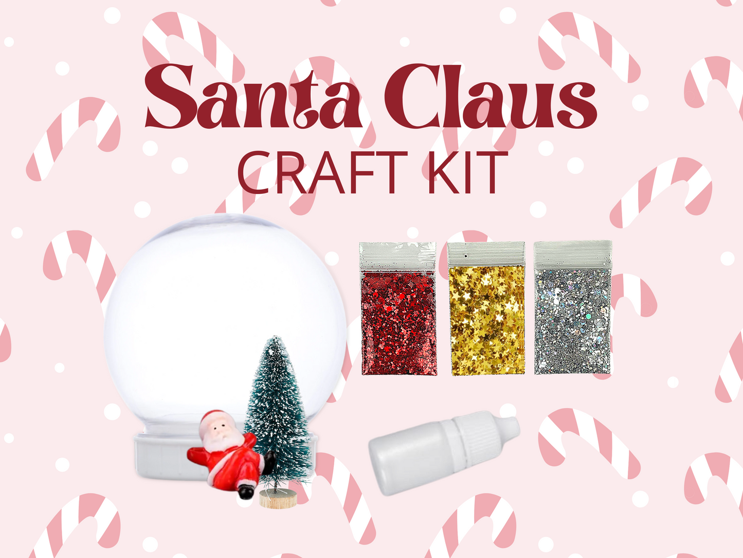 Relaxed Santa by Christmas Tree Snow Globe Kit