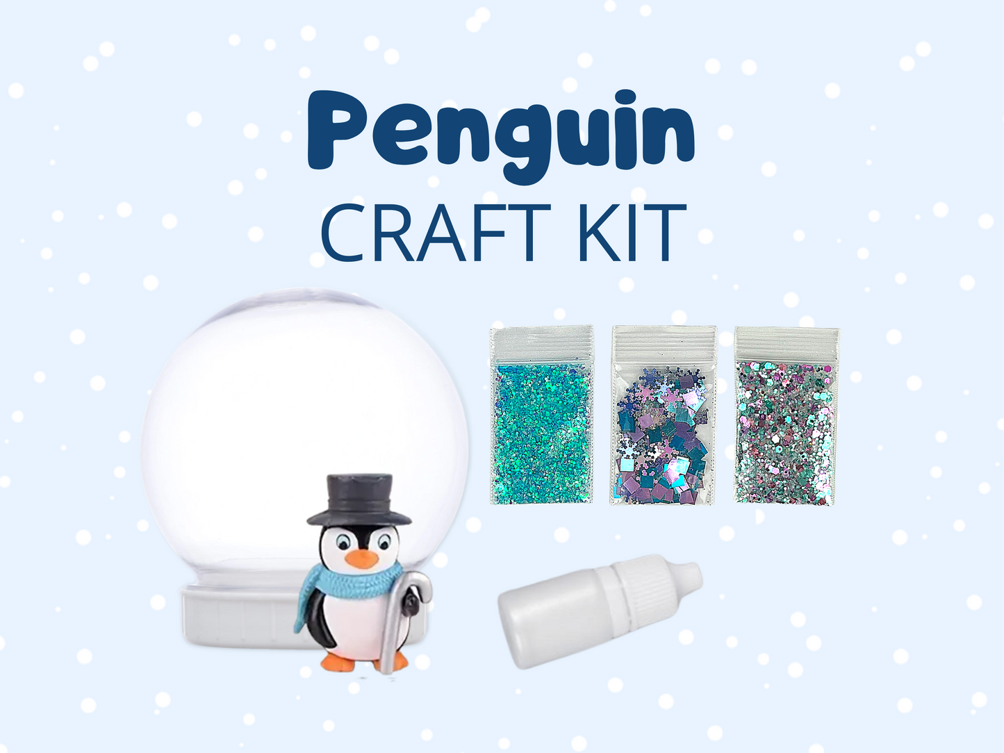 Dapper Penguin with Top Hat Snow Globe Kit