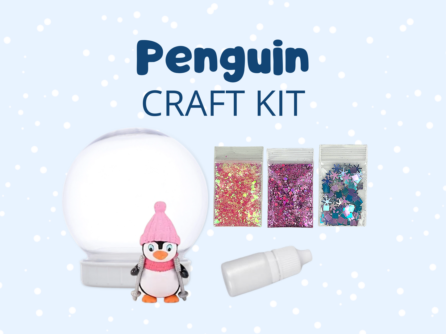 Cozy Penguin with Pink Hat Snow Globe Kit