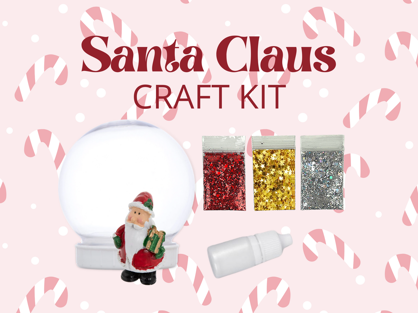 Jolly Santa with Present Snow Globe Kit