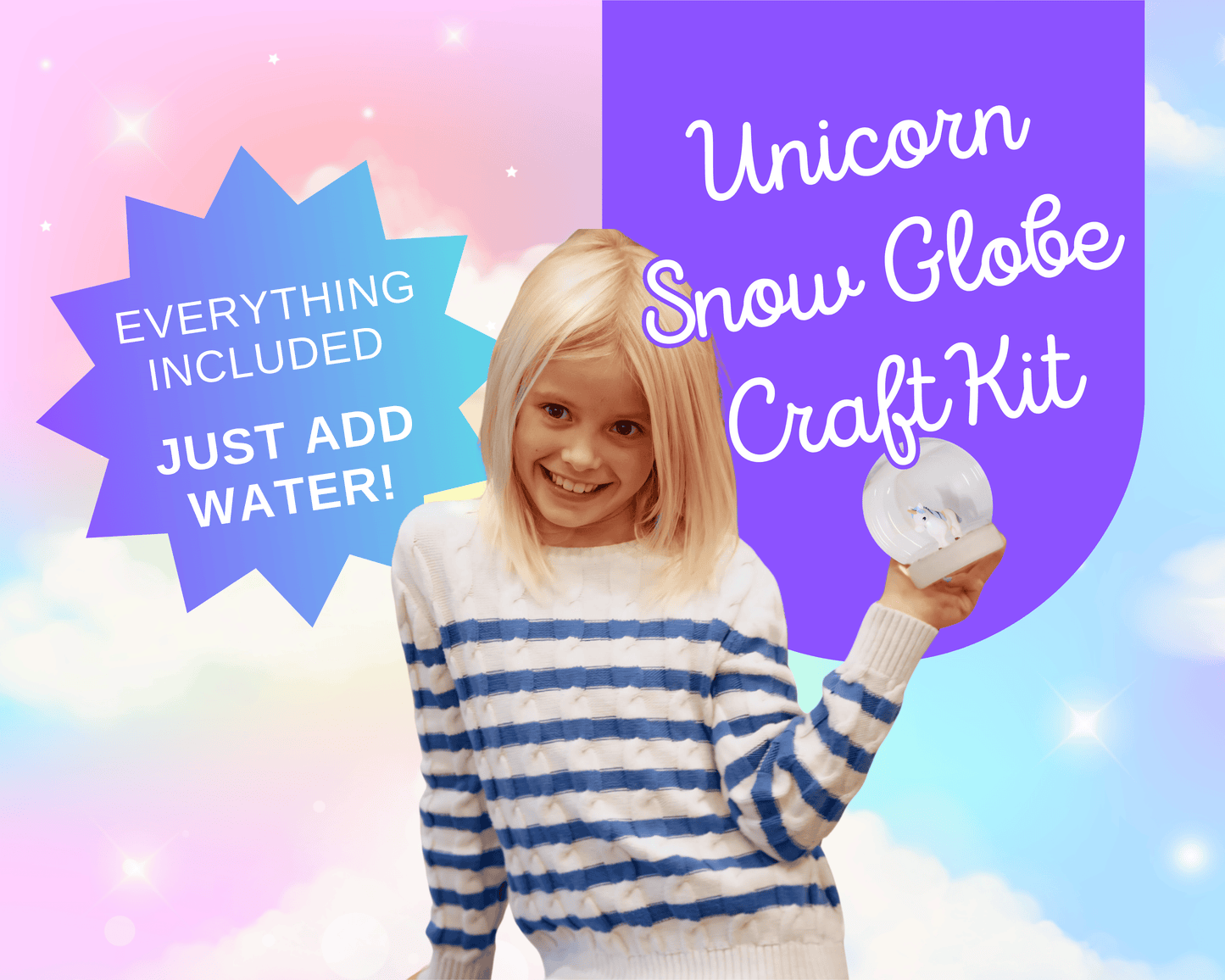 Unicorn DIY Shatterproof Snow Globe Craft Kit